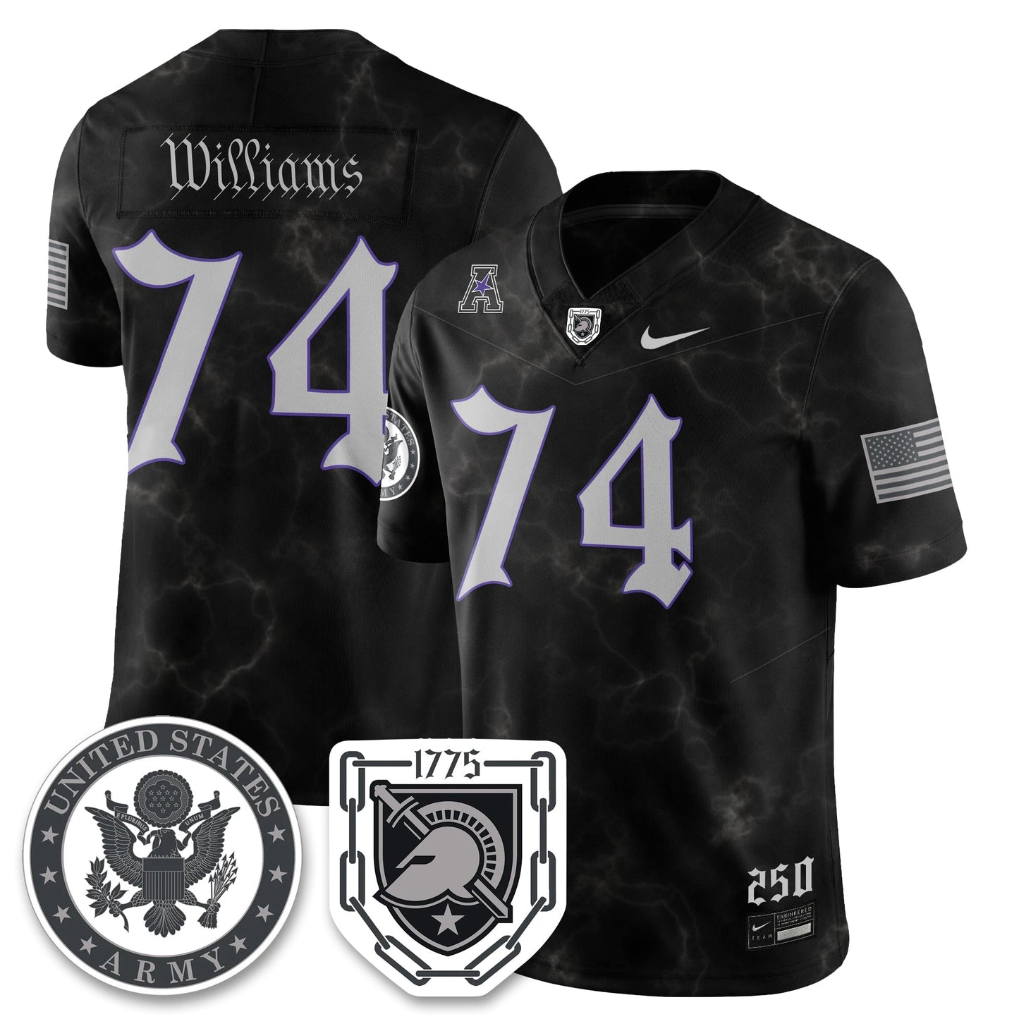 Army Black Knights Vapor Limited Jersey - 250 Years of Service and Sacrifice - All Stitched-DTD