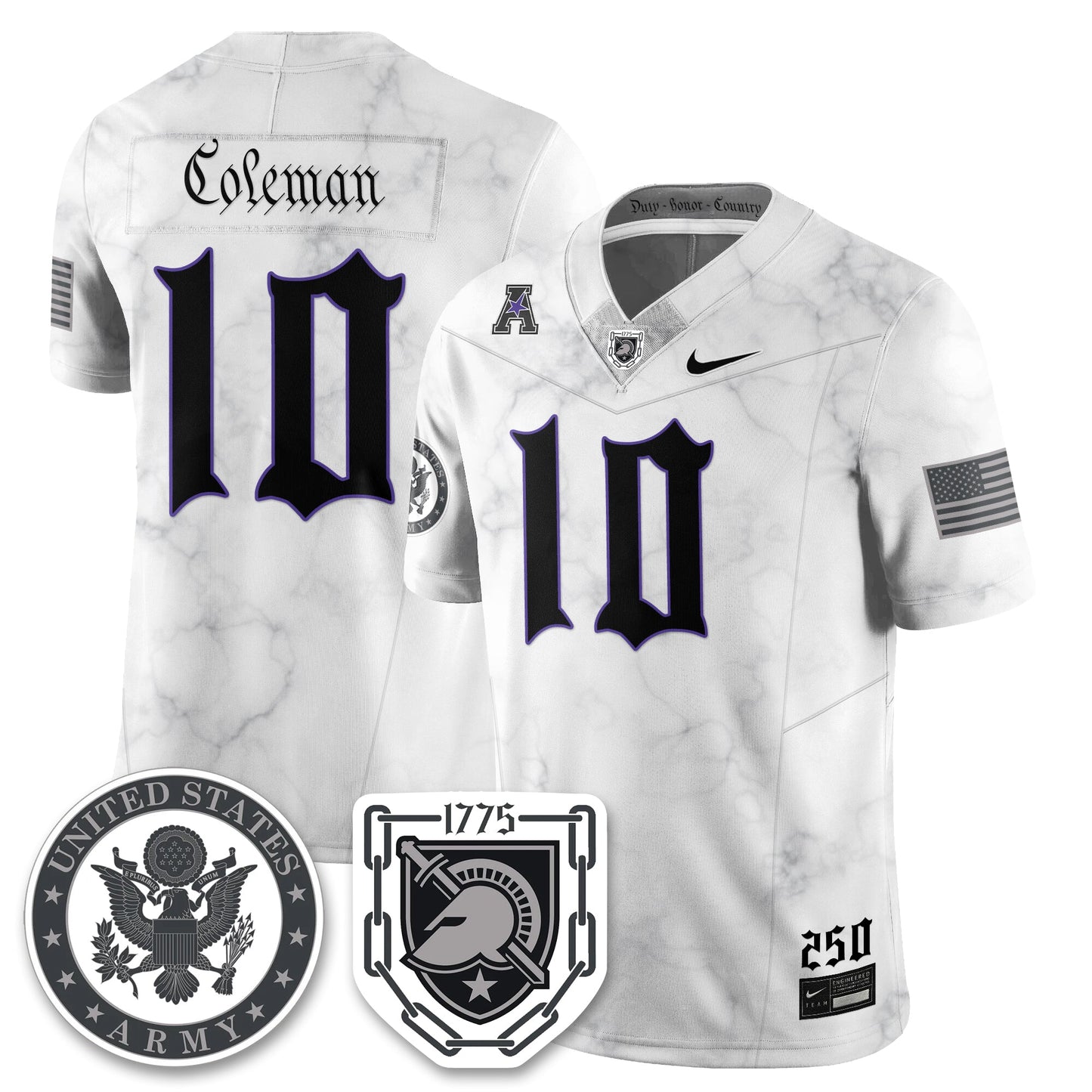 Army Black Knights Vapor Limited Jersey - 250 Years of Service and Sacrifice - All Stitched-DTD