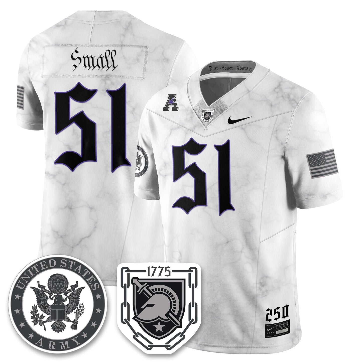 Army Black Knights Vapor Limited Jersey - 250 Years of Service and Sacrifice - All Stitched-DTD