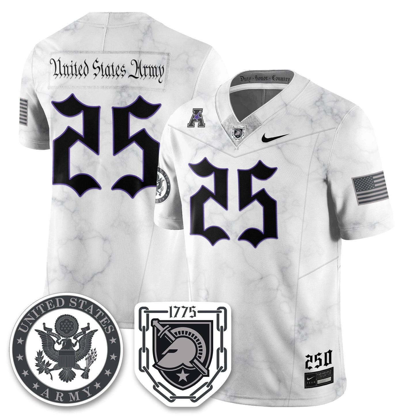 Army Black Knights Vapor Limited Jersey - 250 Years of Service and Sacrifice - All Stitched-DTD