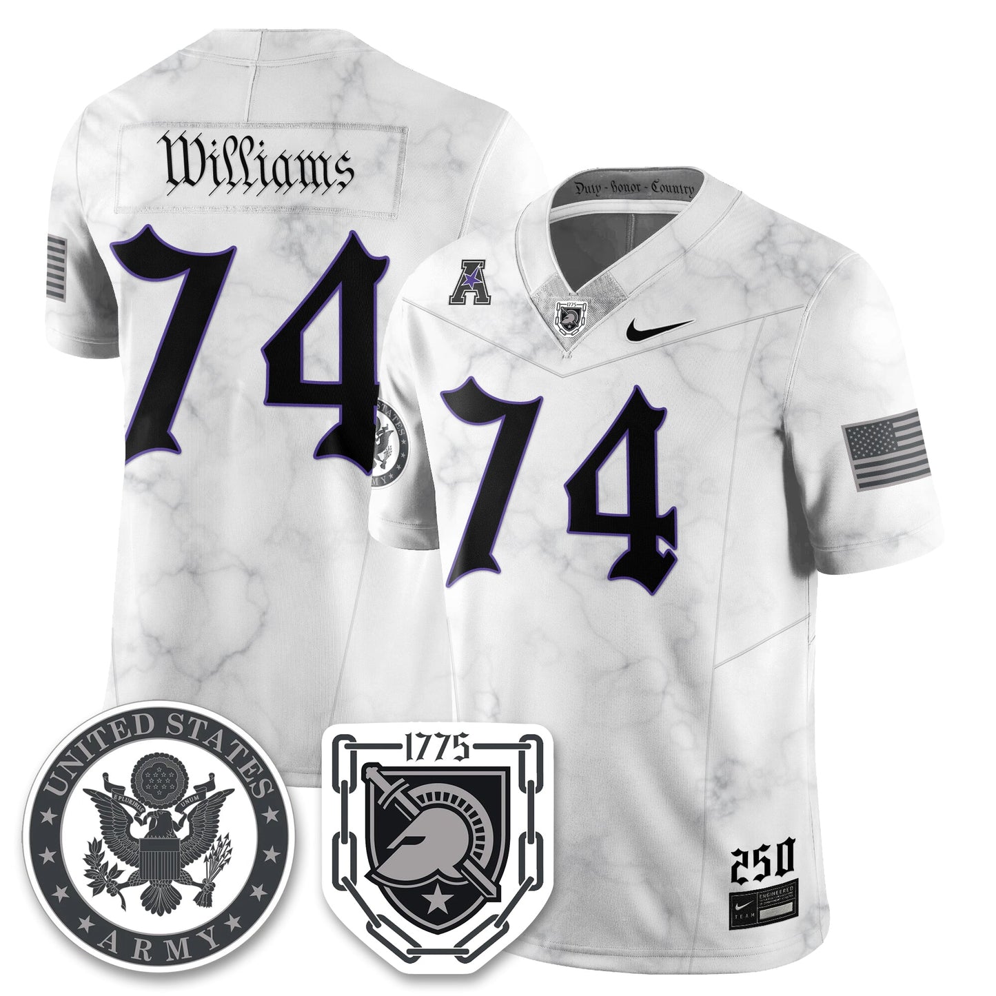Army Black Knights Vapor Limited Jersey - 250 Years of Service and Sacrifice - All Stitched-DTD
