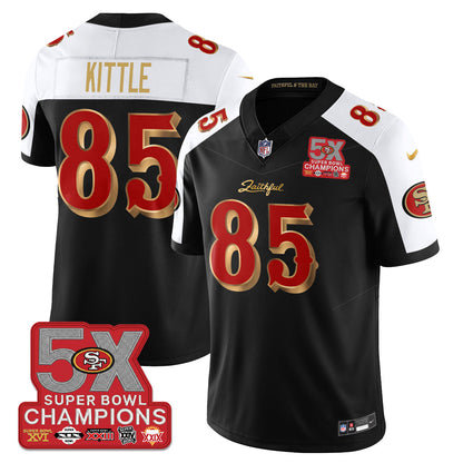 SF Rivalries 5-Time Champions Patch Vapor Limited Jersey - All Stitched-DTD