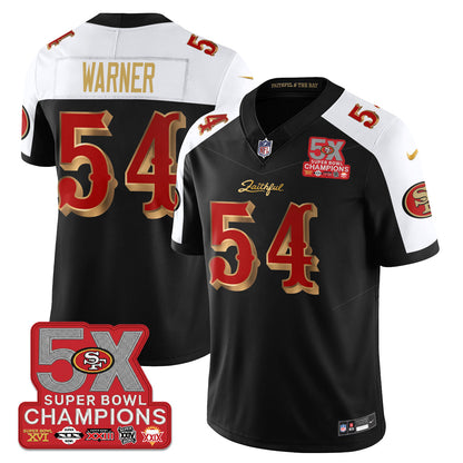 SF Rivalries 5-Time Champions Patch Vapor Limited Jersey - All Stitched-DTD