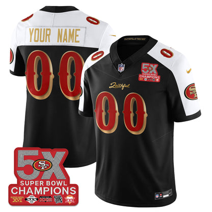 SF Rivalries 5-Time Champions Patch Vapor Limited Jersey - All Stitched-DTD