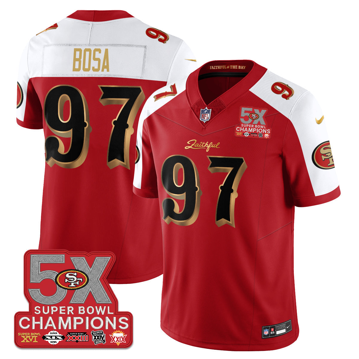 SF Rivalries 5-Time Champions Patch Vapor Limited Jersey - All Stitched-DTD
