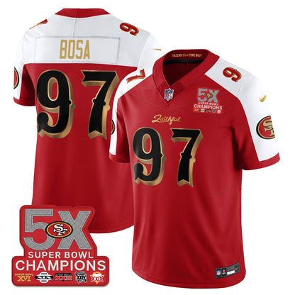 SF Rivalries 5-Time Champions Patch Vapor Limited Jersey - All Stitched-DTD