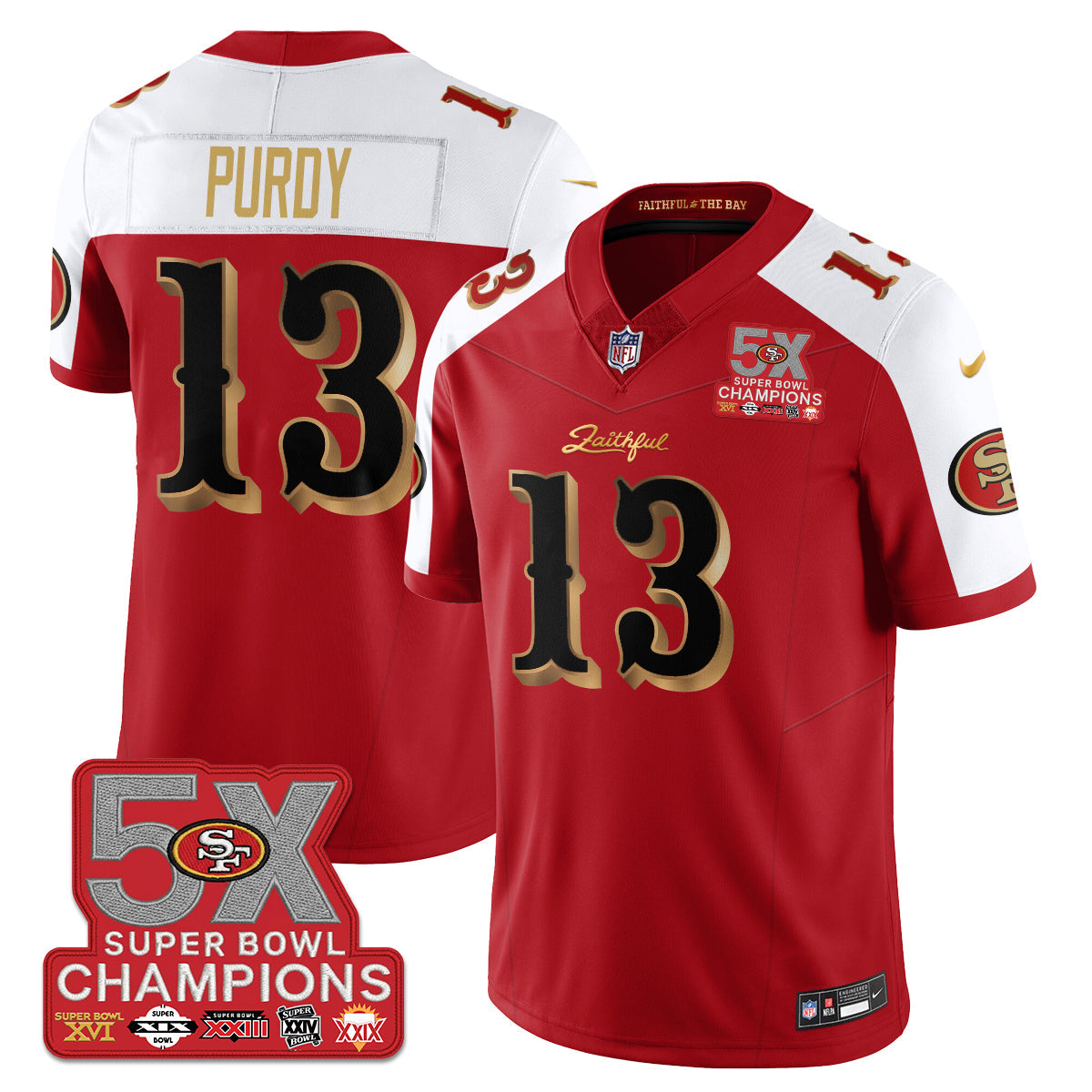 SF Rivalries 5-Time Champions Patch Vapor Limited Jersey - All Stitched-DTD