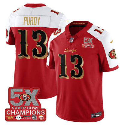 SF Rivalries 5-Time Champions Patch Vapor Limited Jersey - All Stitched-DTD