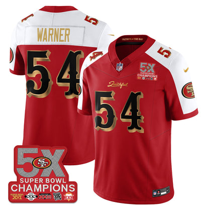 SF Rivalries 5-Time Champions Patch Vapor Limited Jersey - All Stitched-DTD