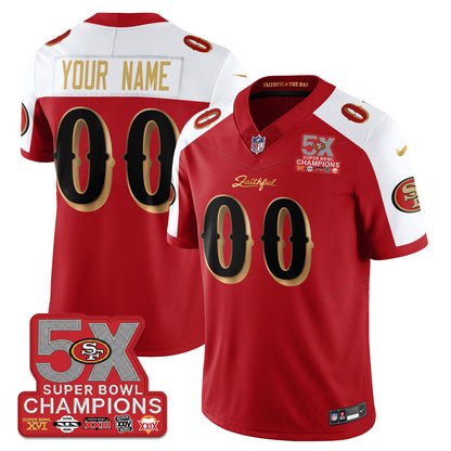 SF Rivalries 5-Time Champions Patch Vapor Limited Jersey - All Stitched-DTD