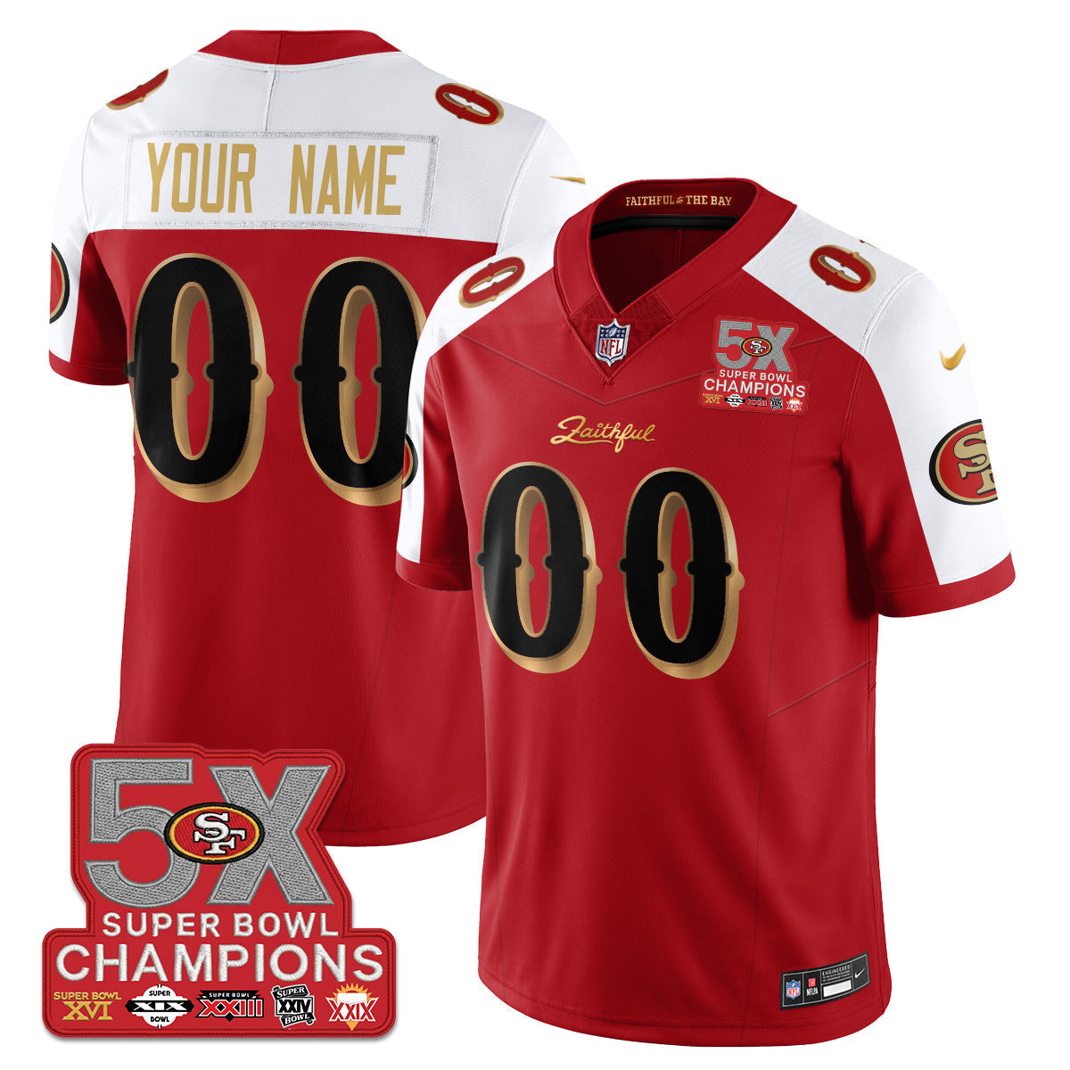 Custom SF Rivalries 5-Time Champions Patch Vapor Limited Jersey - All Stitched-DTD