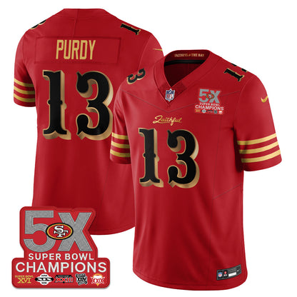SF Rivalries 5-Time Champions Patch Vapor Limited Jersey - All Stitched-DTD