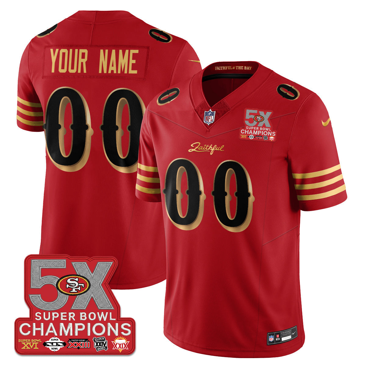 SF Rivalries 5-Time Champions Patch Vapor Limited Jersey - All Stitched-DTD