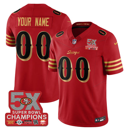 Custom SF Rivalries 5-Time Champions Patch Vapor Limited Jersey - All Stitched-DTD