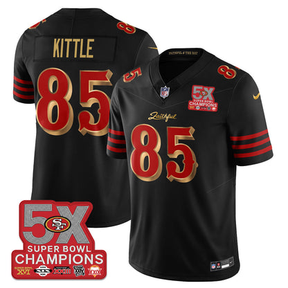 SF Rivalries 5-Time Champions Patch Vapor Limited Jersey - All Stitched-DTD