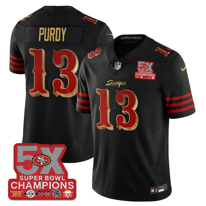 SF Rivalries 5-Time Champions Patch Vapor Limited Jersey - All Stitched-DTD