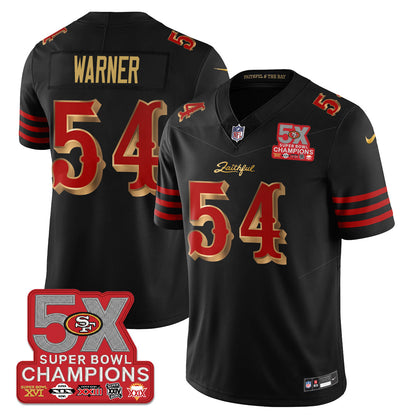 SF Rivalries 5-Time Champions Patch Vapor Limited Jersey - All Stitched-DTD
