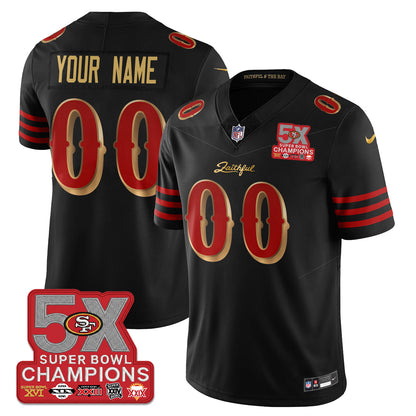 Custom SF Rivalries 5-Time Champions Patch Vapor Limited Jersey - All Stitched-DTD
