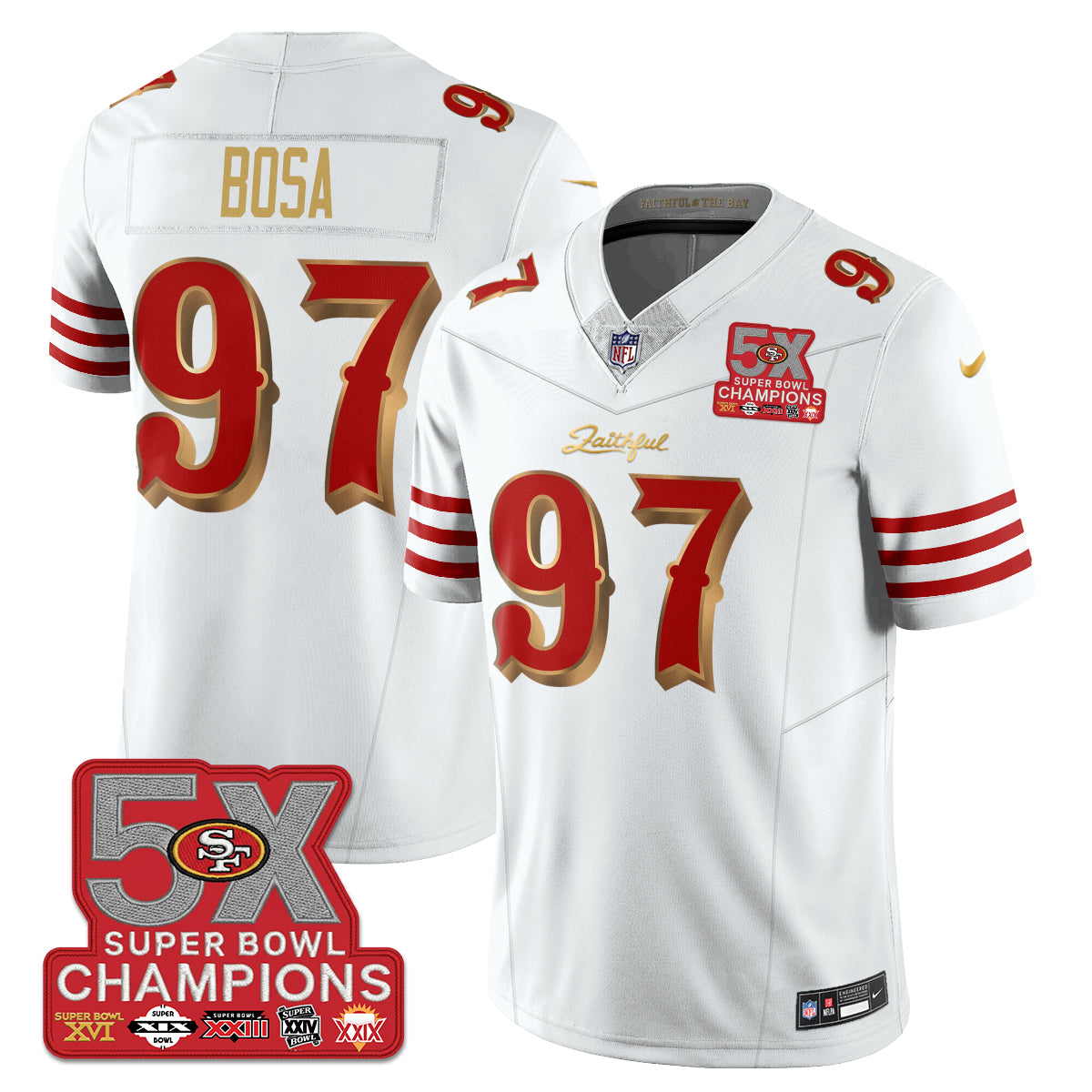 SF Rivalries 5-Time Champions Patch Vapor Limited Jersey - All Stitched-DTD