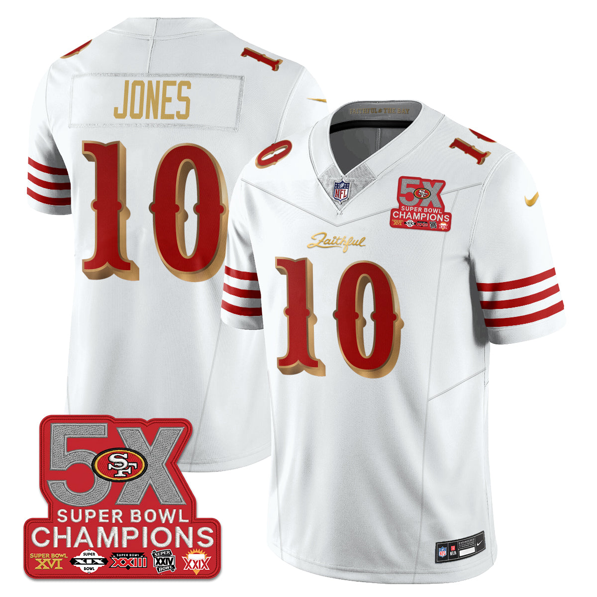 SF Rivalries 5-Time Champions Patch Vapor Limited Jersey - All Stitched-DTD
