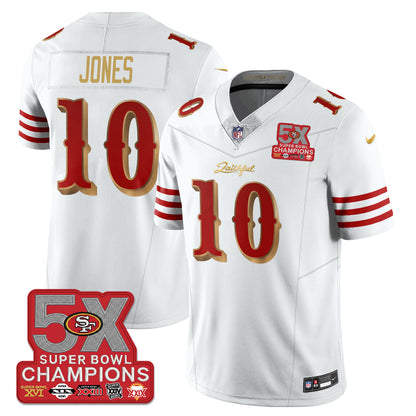 SF Rivalries 5-Time Champions Patch Vapor Limited Jersey - All Stitched-DTD