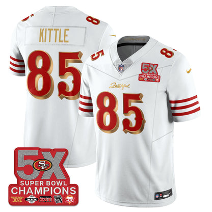 SF Rivalries 5-Time Champions Patch Vapor Limited Jersey - All Stitched-DTD