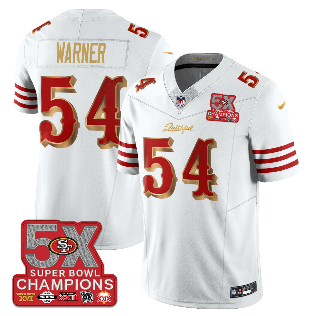 SF Rivalries 5-Time Champions Patch Vapor Limited Jersey - All Stitched-DTD