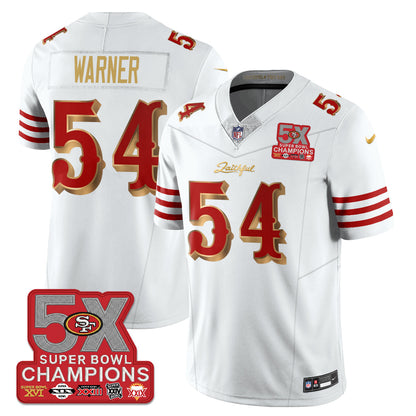 SF Rivalries 5-Time Champions Patch Vapor Limited Jersey - All Stitched-DTD