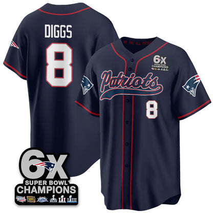 NE 6-Time Champions Patch Vapor Baseball Jersey - All Stitched-DTD