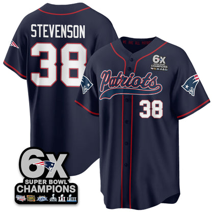 NE 6-Time Champions Patch Vapor Baseball Jersey - All Stitched-DTD