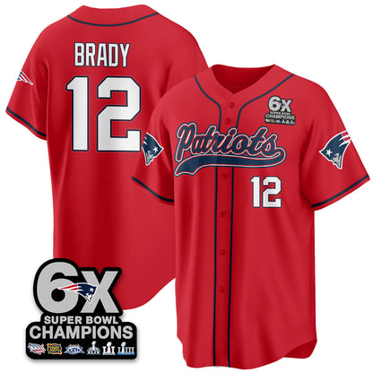 NE 6-Time Champions Patch Vapor Baseball Jersey - All Stitched-DTD