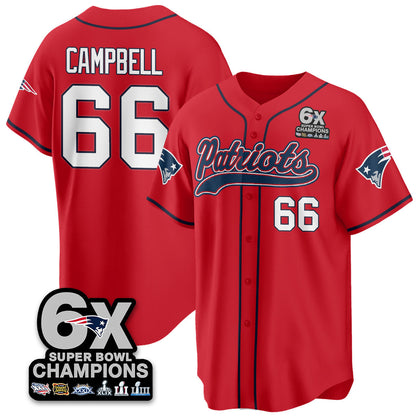 NE 6-Time Champions Patch Vapor Baseball Jersey - All Stitched-DTD