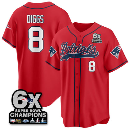 NE 6-Time Champions Patch Vapor Baseball Jersey - All Stitched-DTD