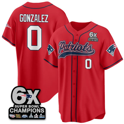 NE 6-Time Champions Patch Vapor Baseball Jersey - All Stitched-DTD