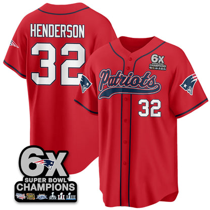 NE 6-Time Champions Patch Vapor Baseball Jersey - All Stitched-DTD