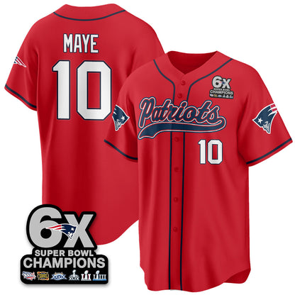 NE 6-Time Champions Patch Vapor Baseball Jersey - All Stitched-DTD