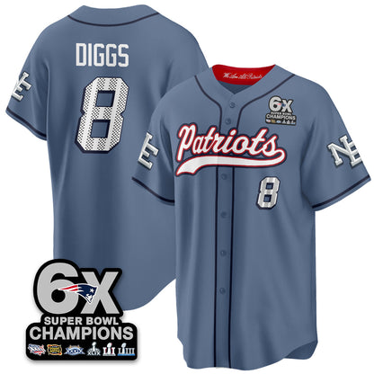 NE 6-Time Champions Patch Vapor Baseball Jersey - All Stitched-DTD