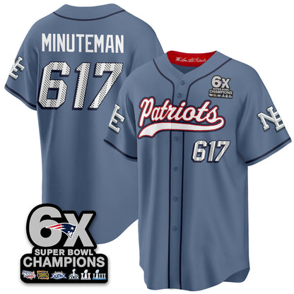 NE 6-Time Champions Patch Vapor Baseball Jersey - All Stitched-DTD