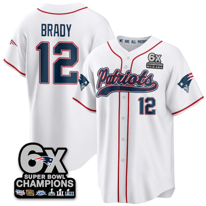 NE 6-Time Champions Patch Vapor Baseball Jersey - All Stitched-DTD