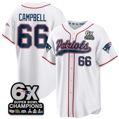 NE 6-Time Champions Patch Vapor Baseball Jersey - All Stitched-DTD
