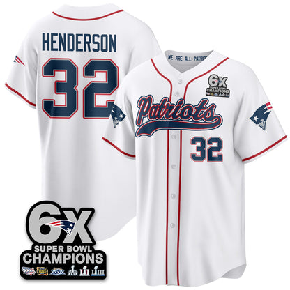 NE 6-Time Champions Patch Vapor Baseball Jersey - All Stitched-DTD