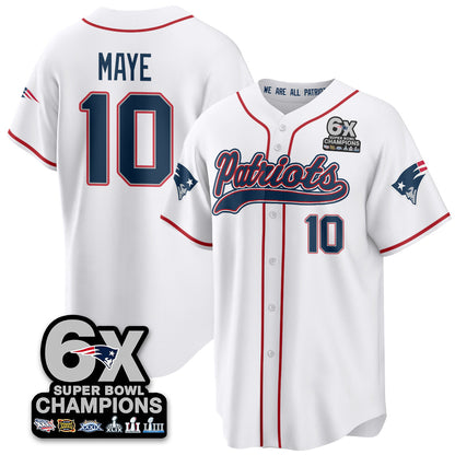 NE 6-Time Champions Patch Vapor Baseball Jersey - All Stitched-DTD