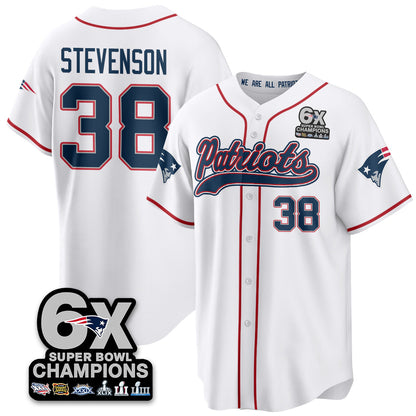 NE 6-Time Champions Patch Vapor Baseball Jersey - All Stitched-DTD