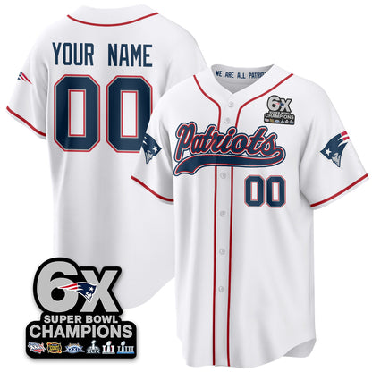 Custom NE 6-Time Champions Patch Vapor Baseball Jersey - All Stitched-DTD