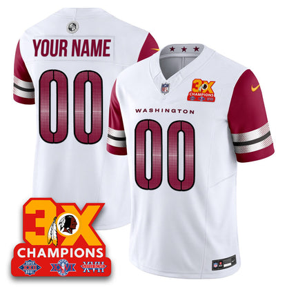 WAS 3-Time Champions Patch Vapor Limited Custom Jersey - All Stitched-DTD