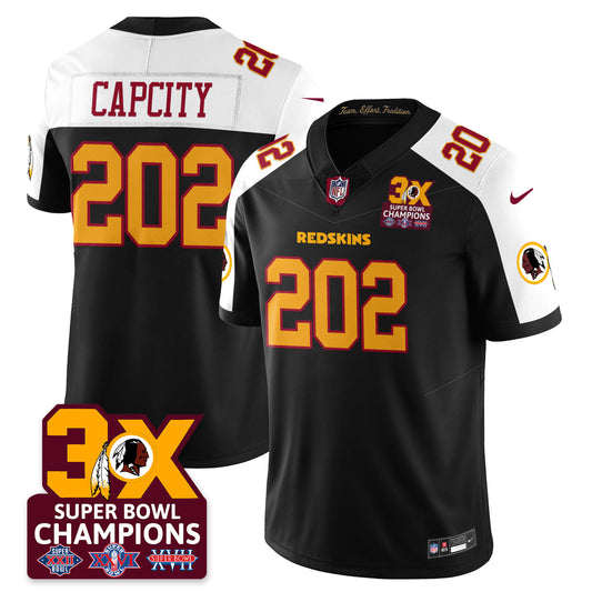 WAS 3-Time Champions Patch Vapor Limited Jersey - All Stitched-DTD