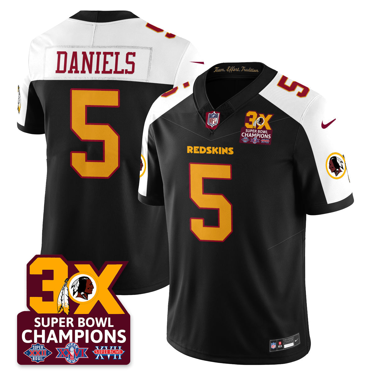 WAS 3-Time Champions Patch Vapor Limited Jersey - All Stitched-DTD