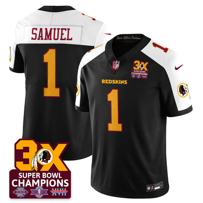 WAS 3-Time Champions Patch Vapor Limited Jersey - All Stitched-DTD