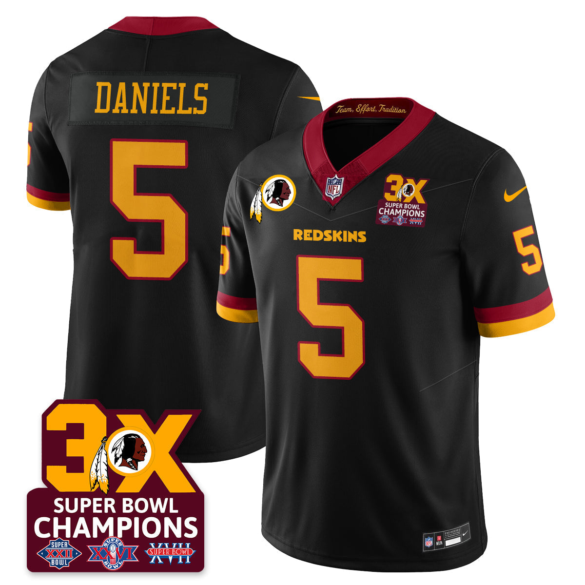 WAS 3-Time Champions Patch Vapor Limited Jersey - All Stitched-DTD