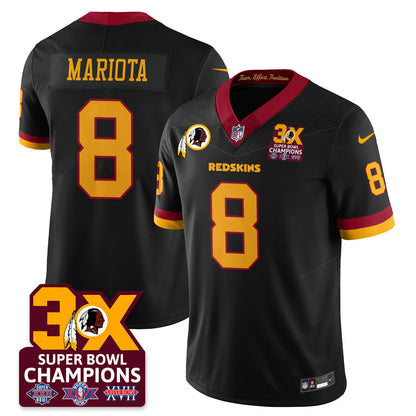 WAS 3-Time Champions Patch Vapor Limited Jersey - All Stitched-DTD